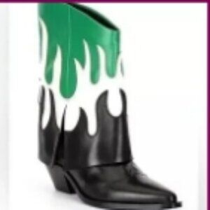 Gianni Bini Conley Flame Leather Western Foldover Boots